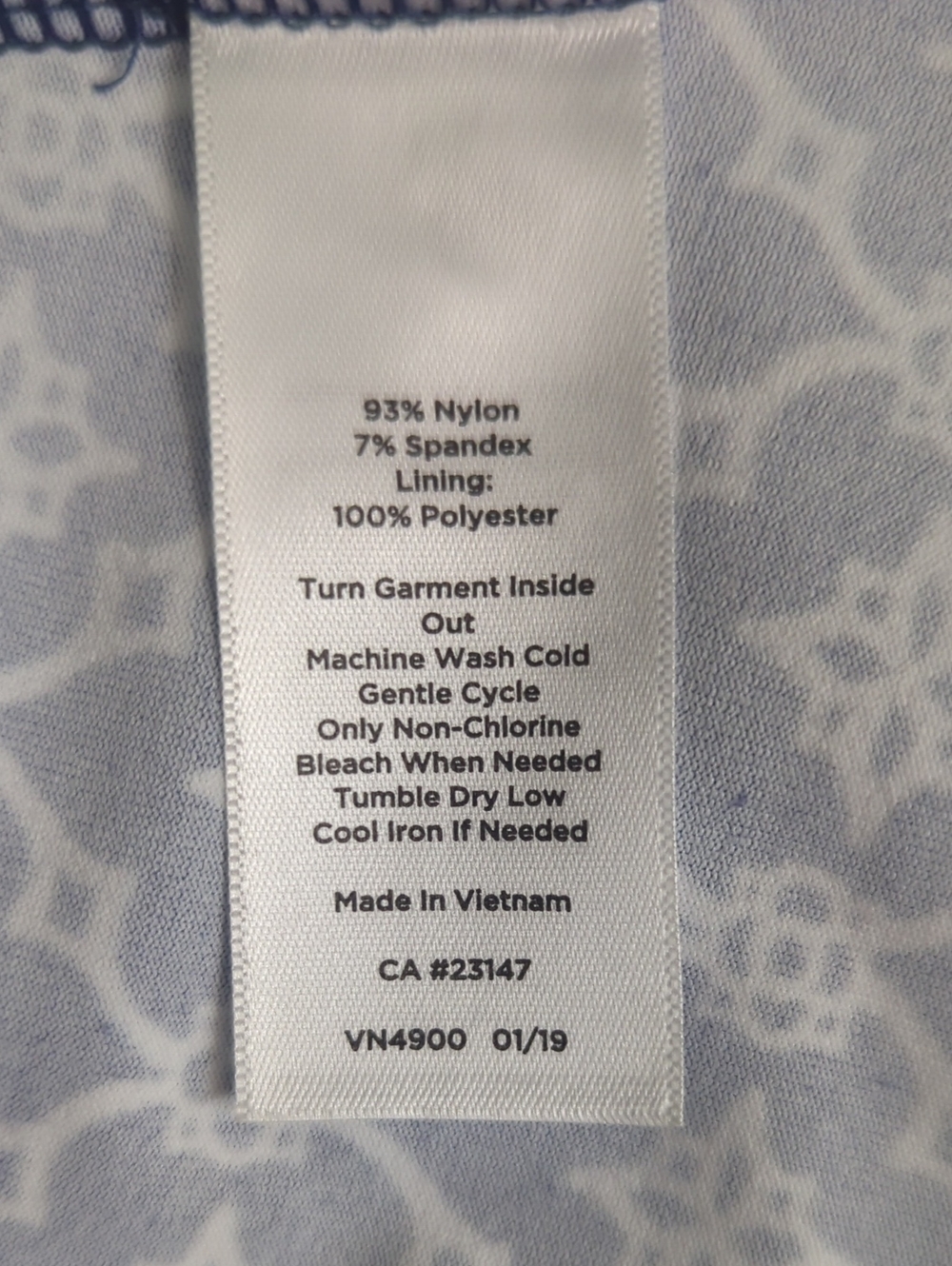 Talbots Navy White Faux Wrap Jersey Dress Size M Geometric Print - Picture 8 of 8